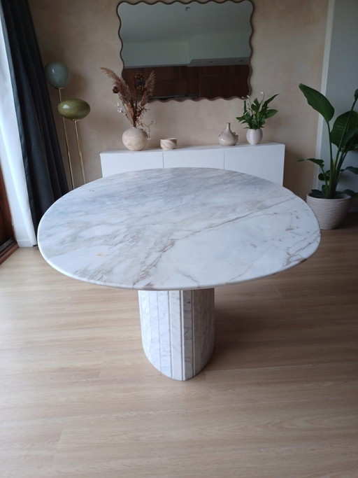 Beautiful Italian Carrara marble table.