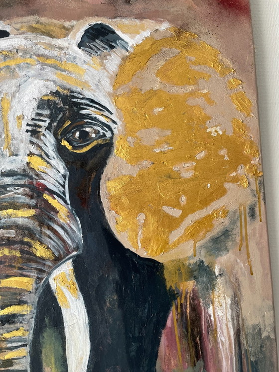 Quadro elefante dorato 80 per 80 cm – Arte, Tela (photo 7 of 7)