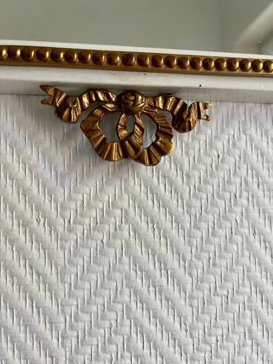 Specchio Vintage anni '50 Mid-Century. Specchio Shabby Chic, Specchio d'ingresso, Specchio da trucco, – Metal (photo 5 of 5)
