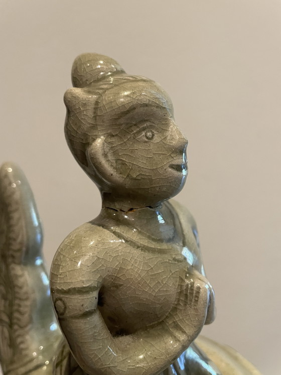 Image 1 of Celadon-glazed kendi
