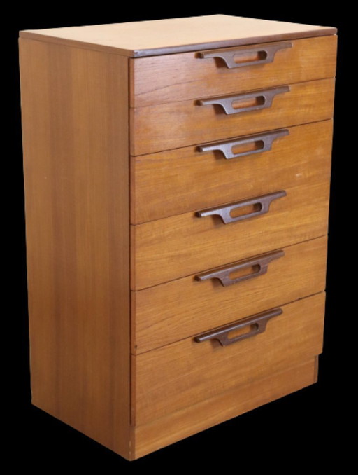Hoge ladekast vintage 'Brentford' kast