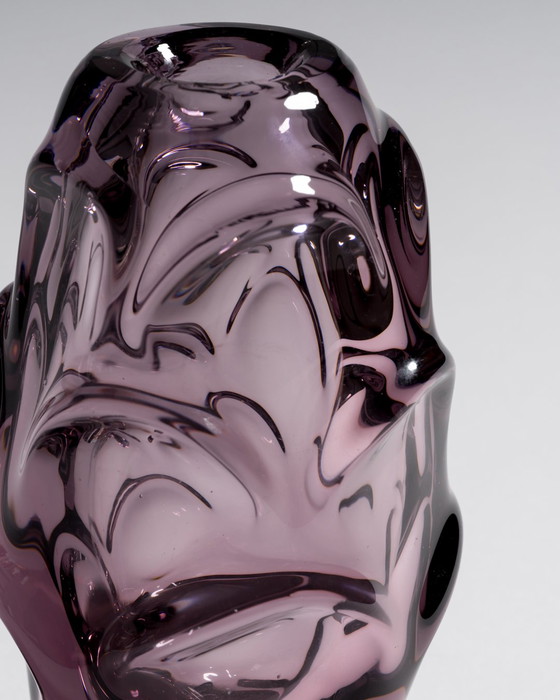 Image 1 of Mid-Century Modern Skulpturale Glasvase von Jan Beránek für Škrdlovice, 1950er Jahre