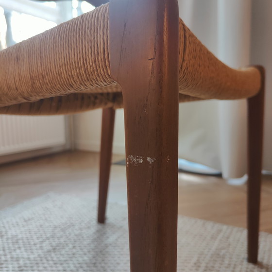 Image 1 of 4x N.O. Møller Eetkamerstoelen 71 Papierkordel Teakholz