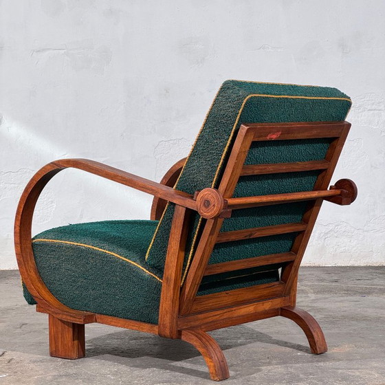 Poltrona Art Déco con schienale regolabile, Cecoslovacchia, anni '30 – Poltrone, Tessile, Legno (photo 8 of 14)