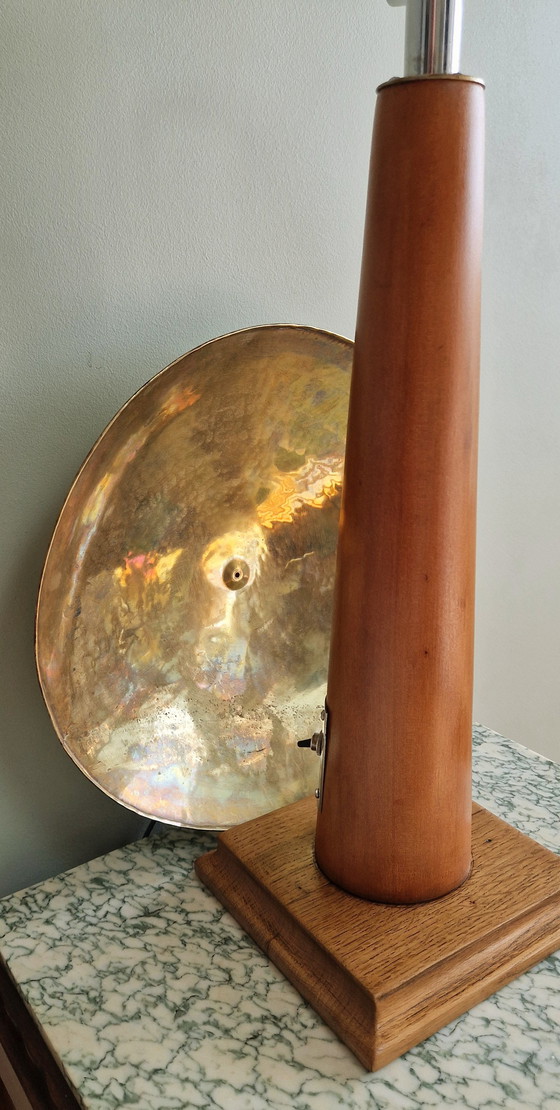 Image 1 of Vintage table lamp in wood and metal – Modernist design, 1950s