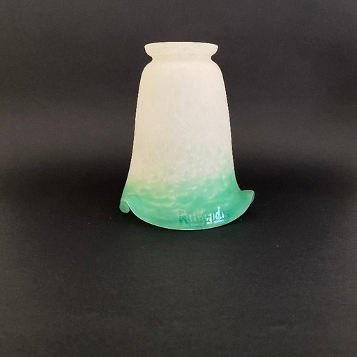 Tulipe en pâte de verre signée Rethondes verte 