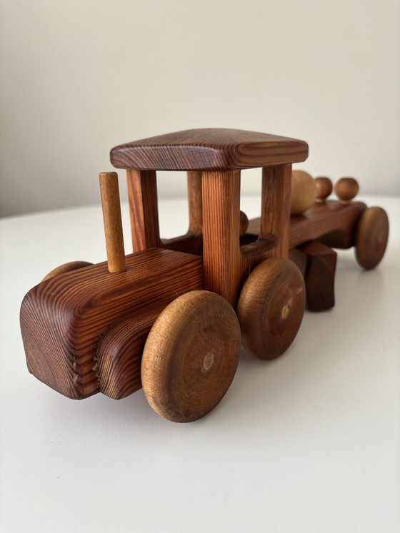 Image 1 of Smerigliatrice stradale vintage marca svedese Debresk in legno massello di pino/faggio