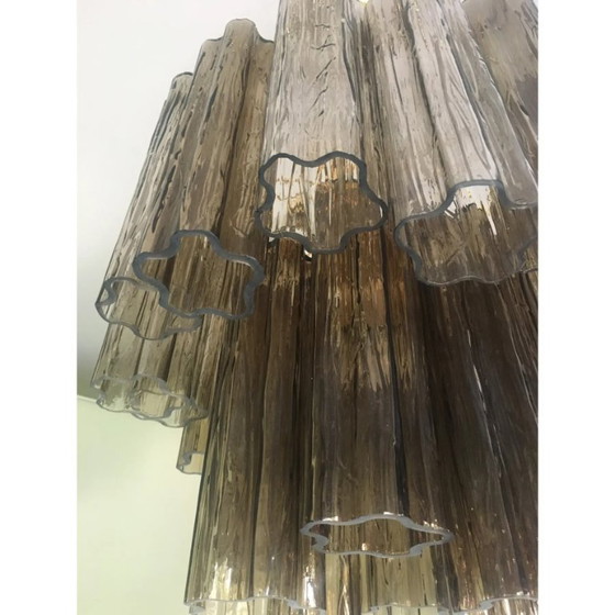 Image 1 of Lampadario in vetro in stile Murano, tonalità fumé