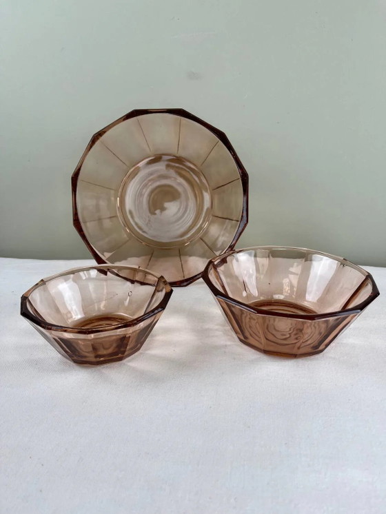 Trío de cuencos de ensalada Rosaline – Glass, Art Deco (photo 2 of 7)