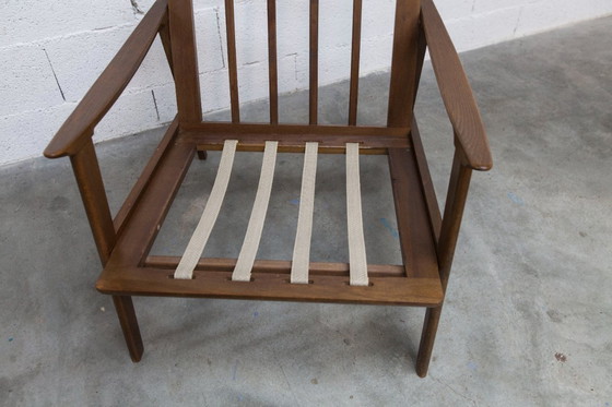 Image 1 of Poltrona scandinava in teak, anni '60, smontabile, con tessuto tartan