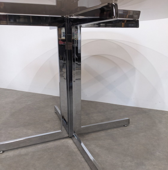 Image 1 of Round Table from the 70s - Smoked Glass