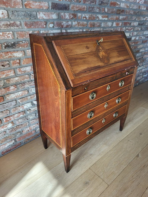 Image 1 of Antiker Sekretär, abklappbarer Deckel, 3 Schubladen