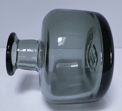 Verval Vallauris vase, smoky grey glass