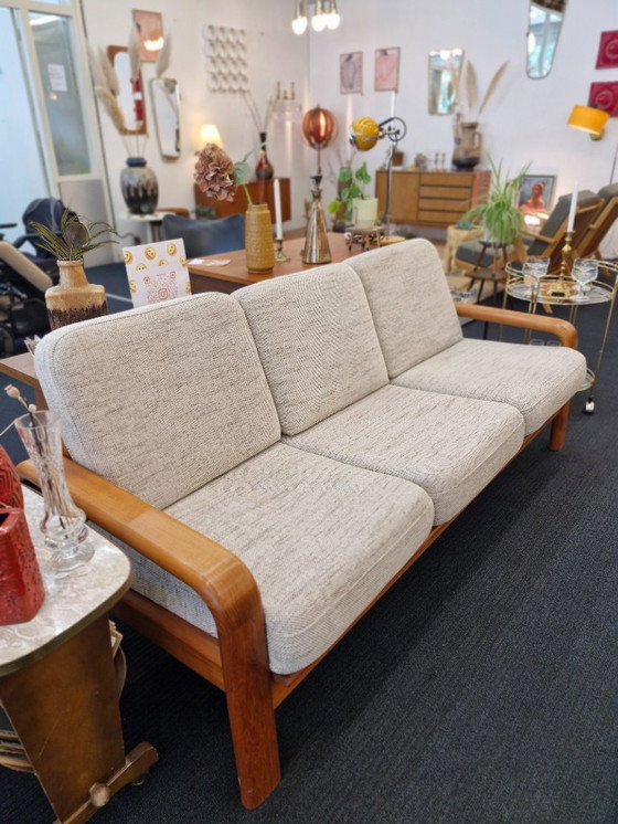 Image 1 of Vintage Danish design three-seater teak sofa 70s