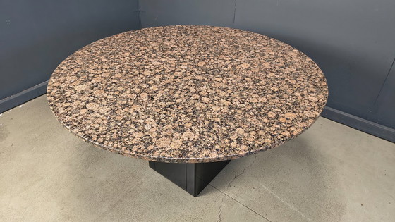 Image 1 of Vintage round granite center table, 1970s