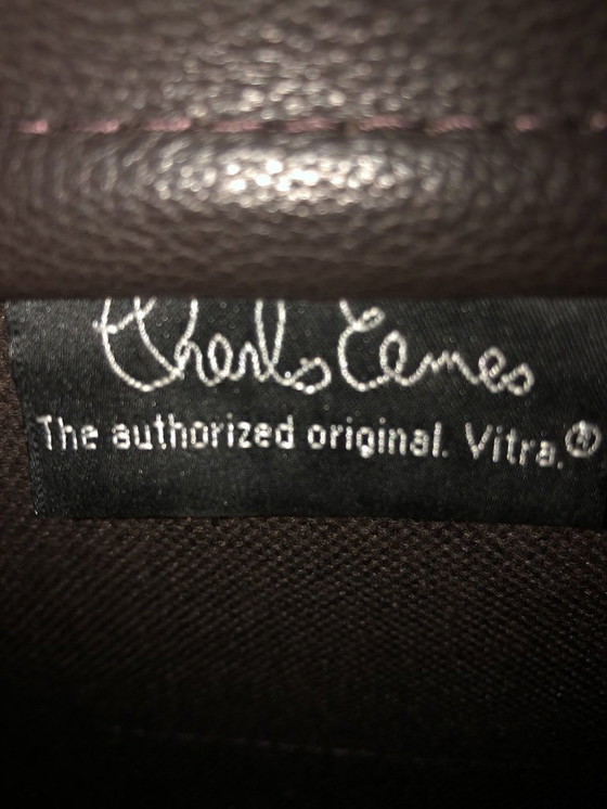 Image 1 of Vitra Eames Softpad Bureaustoel/Vergader Stoel Bruin leer met RVS