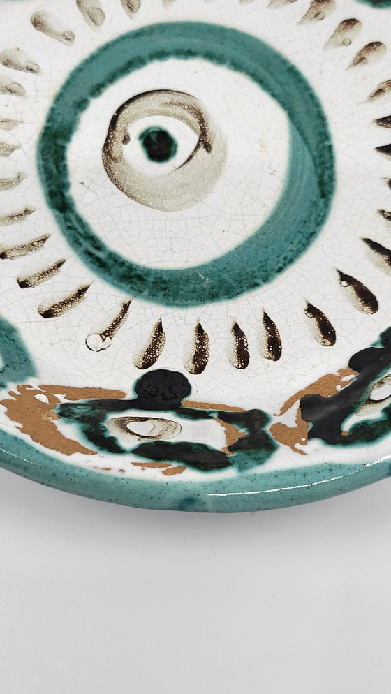 Image 1 of Plato decorativo de cerámica de Robert Picault, Francia Vallauris 1970