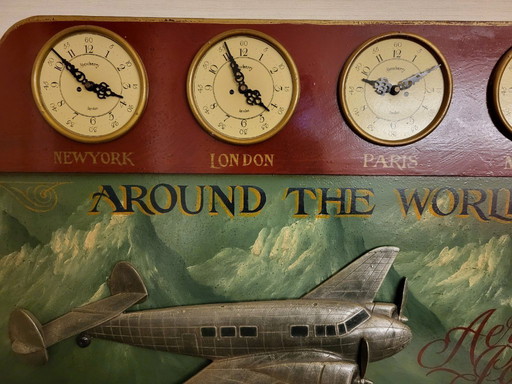 Imagen de reloj de avión de madera de Country Corner