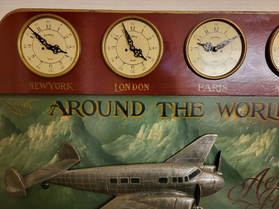 Image 1 of Imagen de reloj de avión de madera de Country Corner