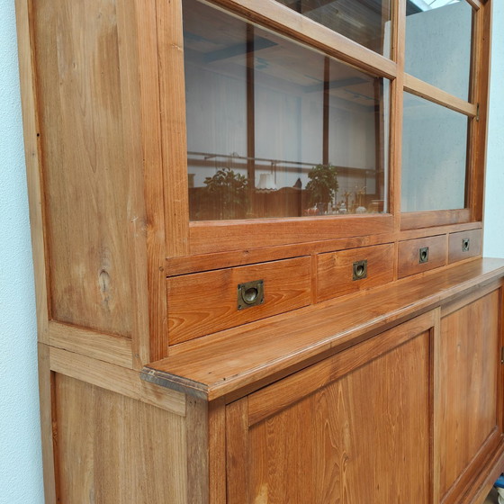 Image 1 of Vintage French country sideboard cabinet, wall cabinet kitchen cabinet Teakwood