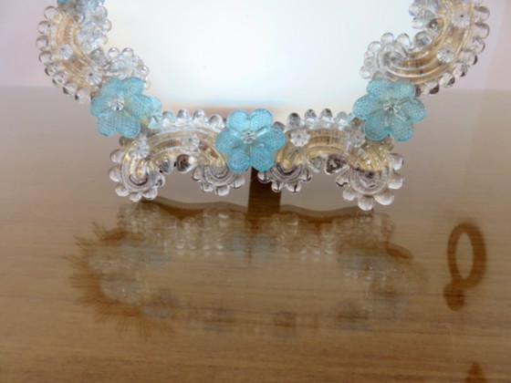 Specchio Veneziano in Vetro di Murano, Da Appoggiare o Appendere, 1950 – Murano Glass (photo 3 of 15)