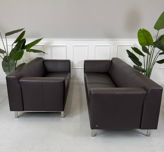 Image 1 of Rolf Benz Linea 318 Sofa Leather Brown Couch Bench 173cm