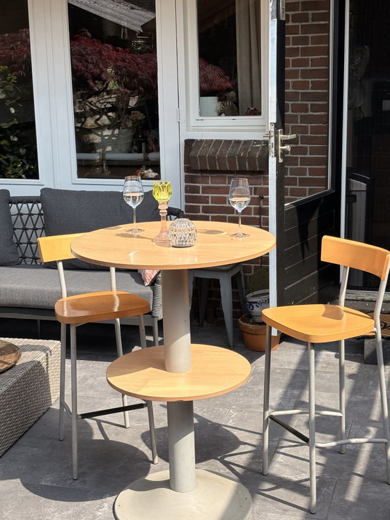 Image 1 of 2 Retro High Tables With 3 Matching Stools