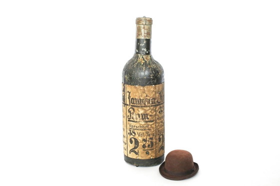 Image 1 of Vintage paper Deco | very old 1940 Bottle cardboard | 102cm high | Pub | Germany Korn Alcohol Rum Liqueur German Schnapps