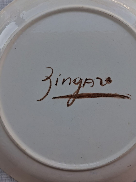 Piatto in ceramica con decoro drago firmato Zingaro – Stoviglie (photo 4 of 5)