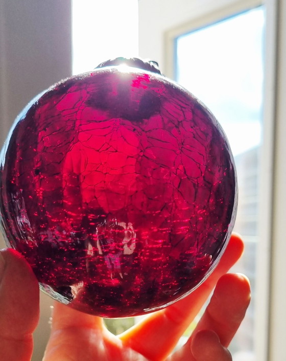 Vintage crackled glass Christmas ornament set of 2, Decorative Objects, Metal, Purple (photo 15 of 15)