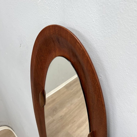 Campo E Graffi Oval Shell Mid-Century Teak Mirrors 1960s – Wood (photo 9 of 9)