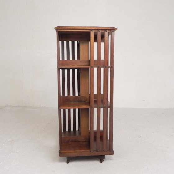Image 1 of Mahogany book carousel G. Borgeaud Paris, 1930s