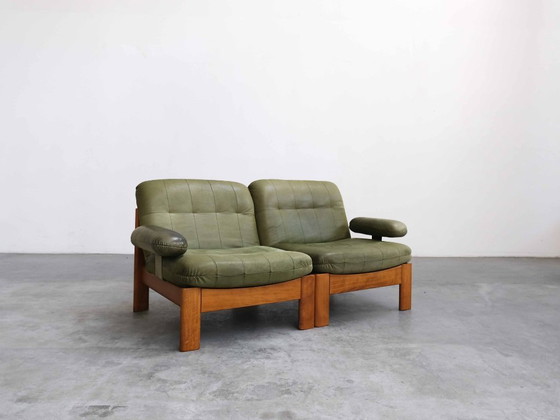 Image 1 of Vintage "FJELMAR" modular sofa, teak and leather, Mid-Century Danish