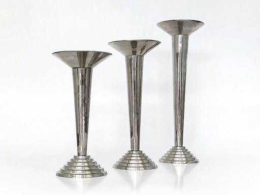 set di candelieri art déco epoca Bauhaus