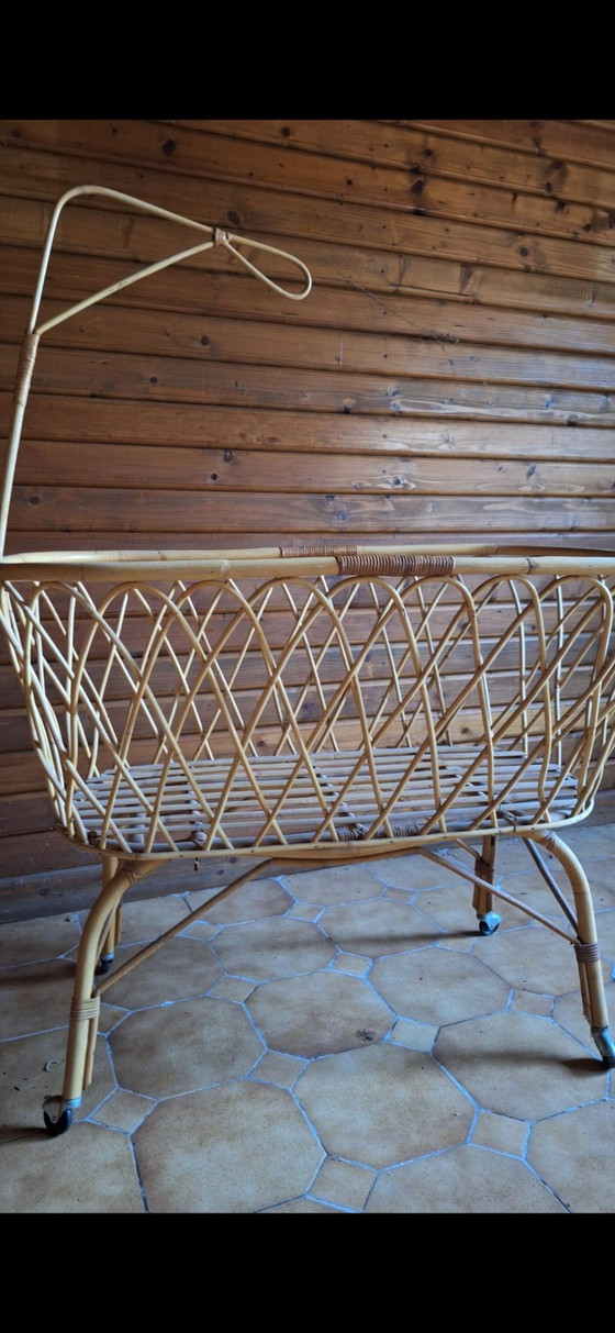 Berceau ancien en rotin – Lits, Rattan (photo 4 of 5)
