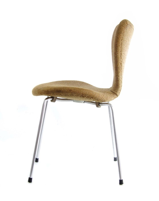 4 Early Fritz Hansen Series 7 chairs Arne Jacobsen 1950s/60s – Side chairs, Wool, Metal, Mid Century Modern (photo 3 of 11)