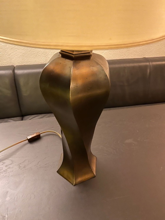 Image 1 of Sculptural mid-century Kullmann table lamp (c. 1965–1975) — sand-cast, large size, beautiful patina