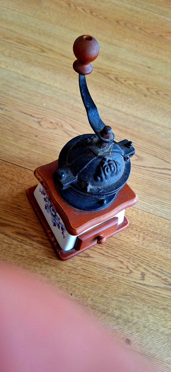 Antique German Grinder Coffee "Kaffee – Kitchen accessories, Wood, Glass (photo 3 of 5)