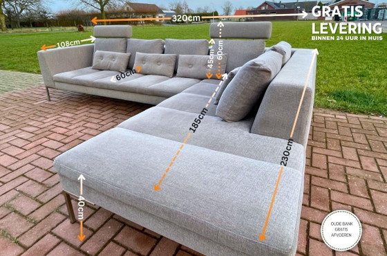 Image 1 of Divano angolare in tessuto Montel grigio - Comfort di alta qualità dal design olandese - Consegna gratuita