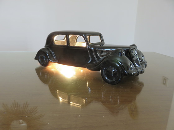 Image 1 of Seltene Lampe "Traction Avant Citroën" Aus Schwarzer Keramik, 70-80