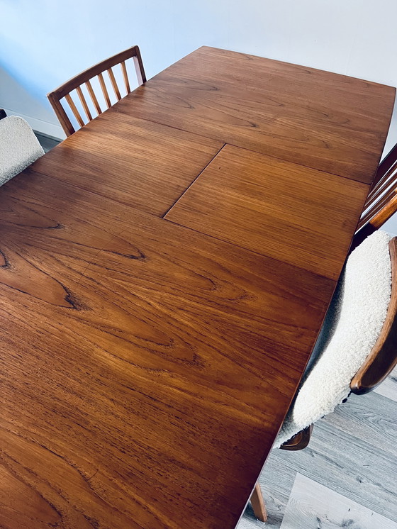 Image 1 of Table de salle à manger style années 50 avec 4 chaises