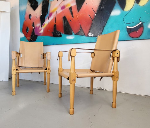 2x Zanotta Moretta 851 'Safari Chair' (chaise safari)