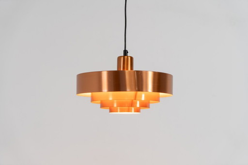 Copper “Roulette” pendant light by Jo Hammerborg for Fog & Mørup (Denmark, 1960s).