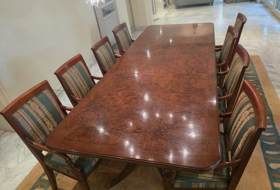 Table avec 8 chaises – Salles à manger complètes, Metal, Textile (photo 5 of 10)