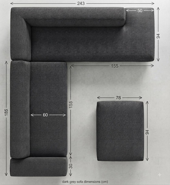 Canapé d'angle et pouf Koozo Design – Design belge – Très confortable – Coins salon, Wool (photo 8 of 8)