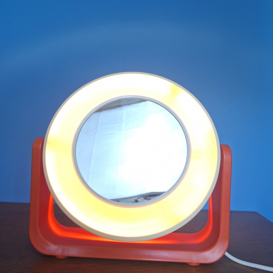 Image 1 of Allibert-Doppelspiegel aus den 1970er Jahren, orangefarben.