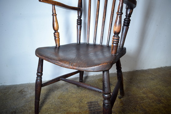 Image 1 of Poltrona Windsor antica, anni 1890, sedia vintage