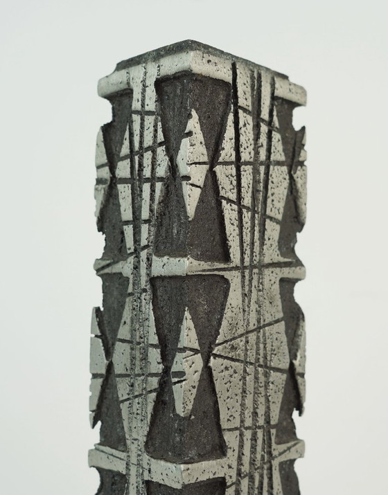 Image 1 of rare brutalist mid century VASE made of cast aluminum casper studioguss 1970s