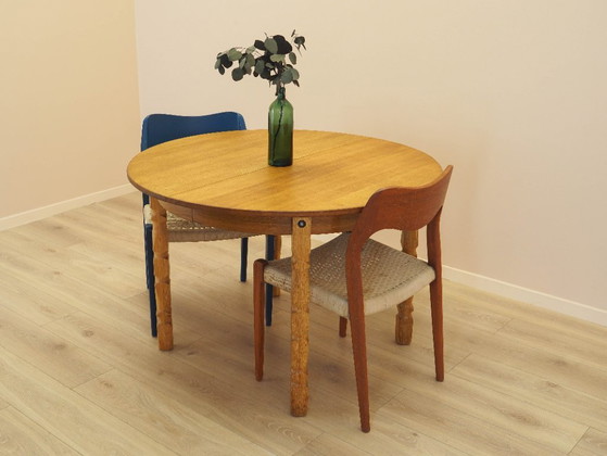 Image 1 of Round oak table, Danish design, 1960s, designer: Henning Kjærnulf