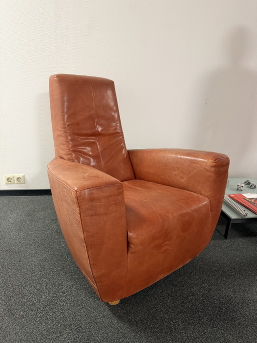 Gerard Van Den Berg Longafl Faureauil – Montis, fauteuils, Leather, Wood